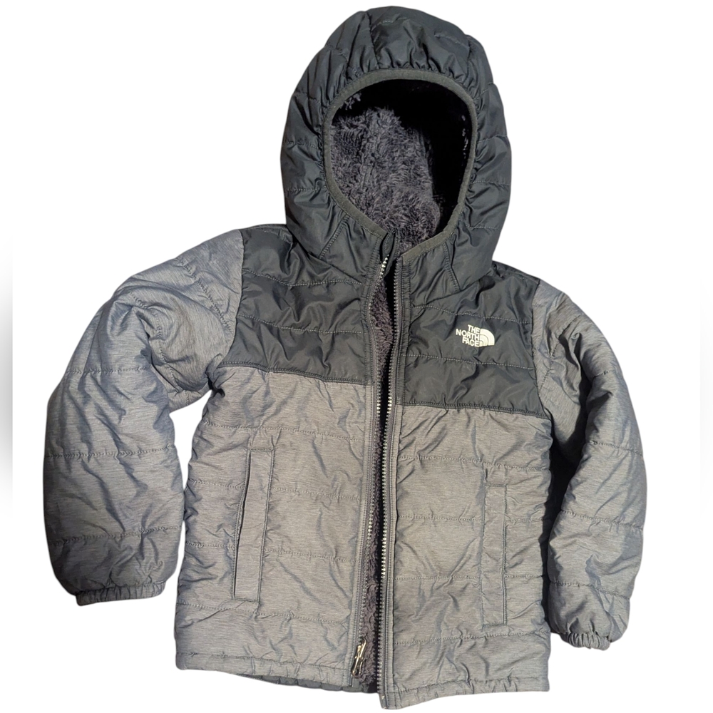 The North Face Two-Tone Gray Reversible Hooded Jacket